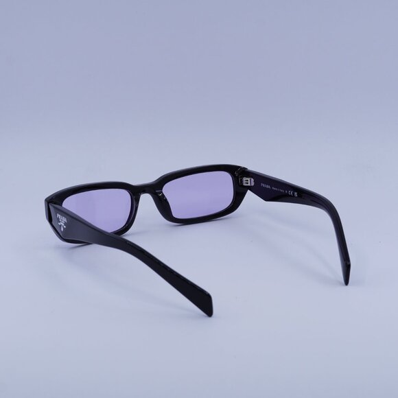 Prada PRB06S 16K40J Sunglasses Black Rectangle Frame, Violet Lenses - Picture 4 of 11